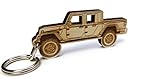 Azzy's Design Works Wooden Gladiator (JT) Engraved Keychain Made in The USA, fits Jeep Gladiator