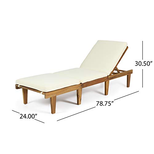 Christopher Knight Home 312742 Carlos Outdoor Acacia Wood 3 Piece Chaise Lounge Set thumb #2