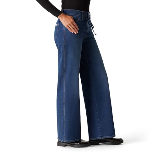 Levi Strauss Signature Gold Women's Heritage Belted Wide Leg Jeans Mid-Rise Stretch Denim (Available in Plus), Bayou Blues, 2 - image 4