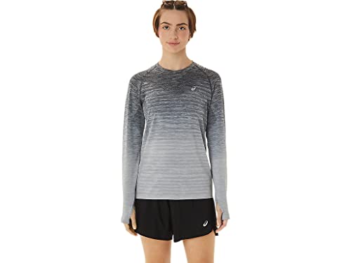 ASICS Women's Seamless Long Sleeve TOP Apparel, M, Carrier Grey/Glacier Grey