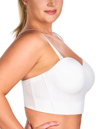 Image of HSIA Longline Strapless Bra for Women, Anti-Slip Support Corset for Large Bust Convertible Bustier Bandeau for Big Breasts