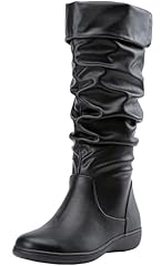 Slouch Suede Boots-942-black Pu