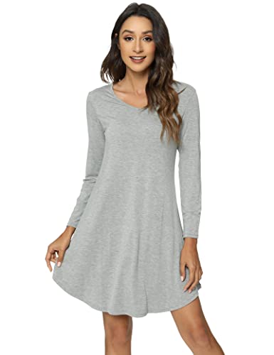 Image of GYS Womens Bamboo Viscose Nightgown Super Soft Lightweight Night Shirts for Sleeping
