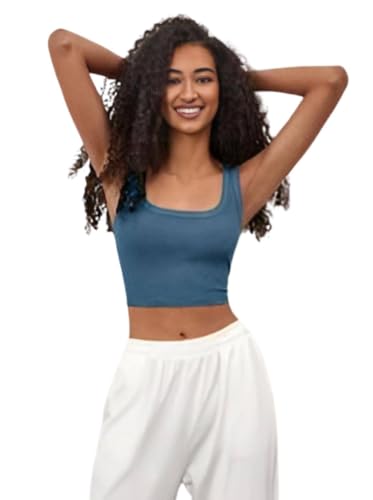 Image of Ben Martin Women's Cotton Stretchable Square Neck Sleeveless Tank Top