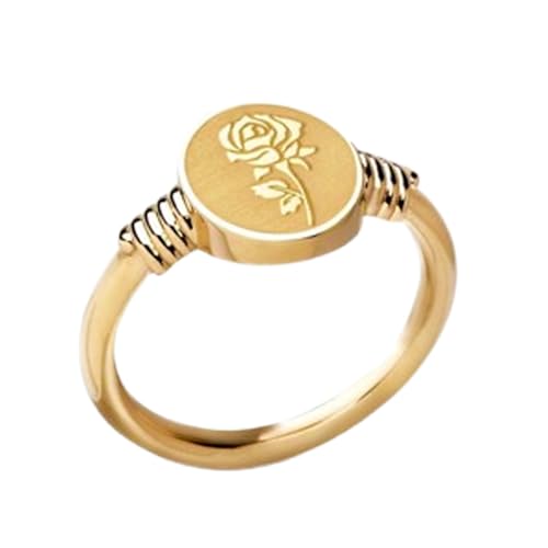 Bague en argent 925 fleur de rose chevalière anti-allergie placage or