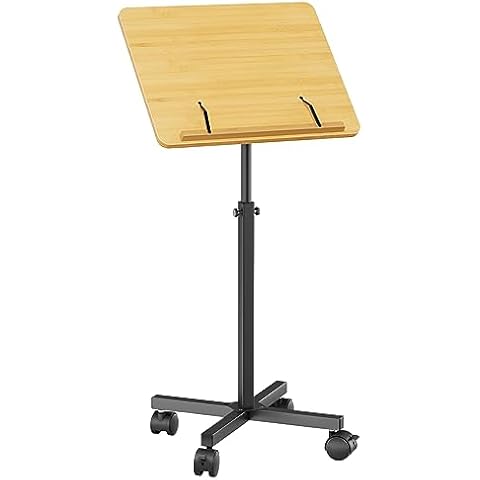 Rolling Podium Stand for Teachers Classroom Lecture, Height Adjustable Portable Home Office Podiums Music Book Stand Floor for Reading, Sit-to-Stand Desk Laptop Standing Workstation. Cover