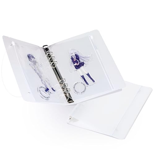 パッケージ フォルダー アクリルスタンド フリーページブック ポケット袋替わり 12 点セット A5 6 穴 ドライバー アクション 商品 転移可能 透明 白色