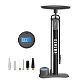 CLOLOP Bike Floor Pump with Digital Gauge,Bike Pump High Pressure 160 PSI,Bicycle Pump with Air Ball Pump Inflator Fits Schrader and Presta Valve Solid Performance Essential Cycling Accessory
