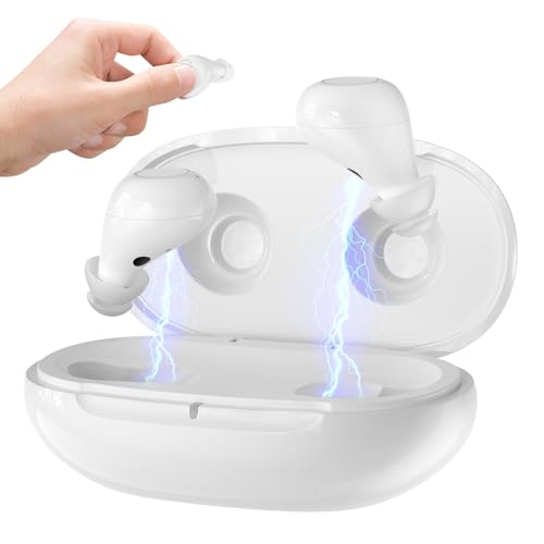 Hearing Aids Rechargeable for Seniors ITE Hearing Amplifier Adults Ear Aide Device for Light&Mild Hearing Loss OTC Hearing-Aid with Charging Box, Ear Domes, Nearly Invisible In-Ear Hearing Assitance