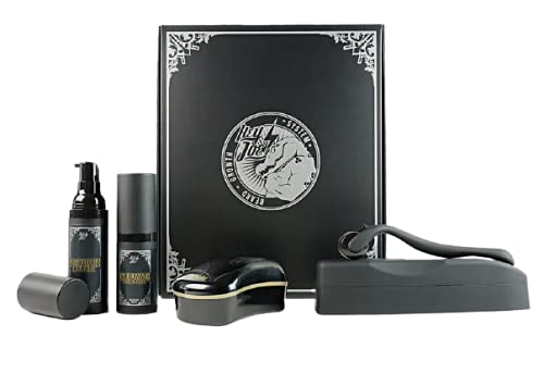 HEY JOE Kit Beard Growth System   Innovador Kit Para El Crecimiento De Barba A Base De Células Madre Vegetales   Tratamiento De 50 Días, color Black