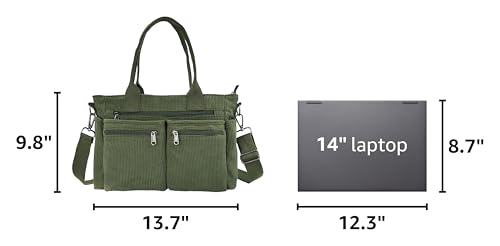 Image of KAMEILONG Womens Casual Corduroy Tote Bags with Multiple Pockets Hobo Crossbody Bag Travel Shoulder Bags Cute Purse Handbag