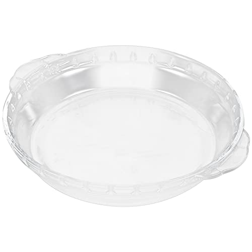 STOBAZA Stackable Heat-Resistant Glass Baking Pan 9in Pie Plate Double Handles Oven Safe for Roasting Microwave Refrigerator Dishwasher