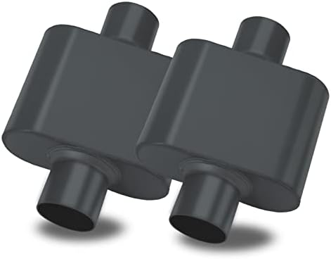 Pair of Single Chamber Performance Race Muffler 3" Center/Center Universal Steel Muffler (3 Inch)