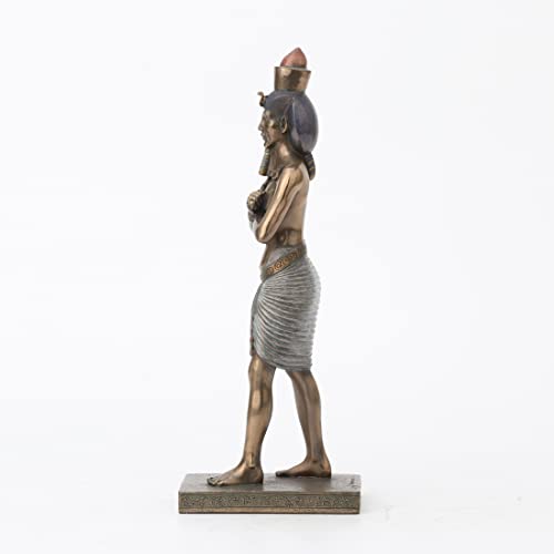 Estatua faraón egipcio Amenhotep en resina y bronce miniatura 5