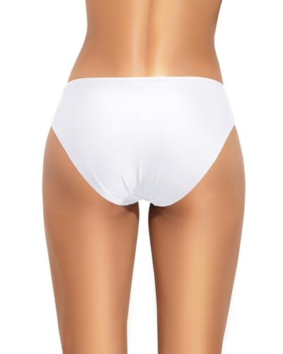 Image of Women Bikini Bottom Full Coverage Bathing Suit Bottoms Swimsuit Bottom | Low Waist Design, Side Strap Cutout, Full Rear Coverage, Secure Fit, Soft Breathable Fabric