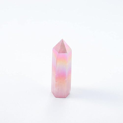 Miniatura 2 de Runyangshi Cristales curativos naturales galvanizados de cuarzo rosa de 2 a 2.4 pulgadas, torre de cristal de un solo punto, 6 piedras de chakra