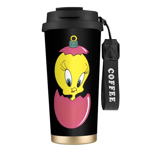 タンブラー トゥイーティー グッズ 水筒 コーヒーカップ コンビニカップ ステンレスボトル 保温保冷 ストロー付き 持ち運び 直接ドリップ 大容量 おしゃれ プレゼント