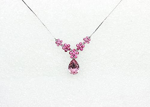 Image of Faship Gorgeous Rhinestone Crystal Floral Necklace Earrings Set