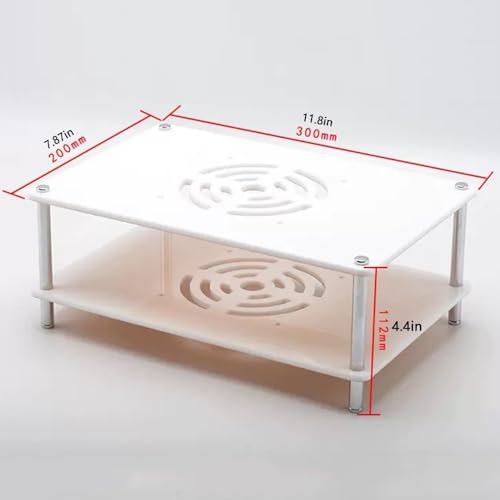 Étagère verticale acrylique noir à 2 niveaux avec support métal pour bureau