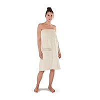 möve Wellness Sarong mit Chenillebiesen in Gr. 40 / 48 aus 100 % Baumwolle (Spinair), nature