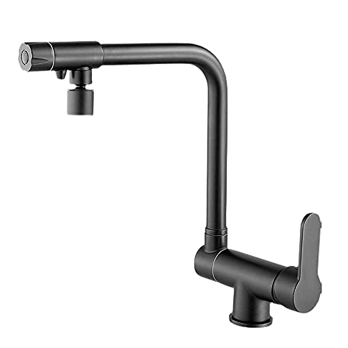 Robinet de cuisine 3 voies rabattable sous fenêtre laiton noir FBSHAD
