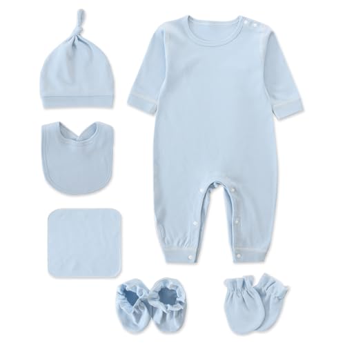 Image of Joyshe Baby Boy Clothes, Newborn Jumpsuit,Baby Clothing Essentials，Baby Pajamas，Baby onesies Set 6 PCS, 100% Cotton Gift Set