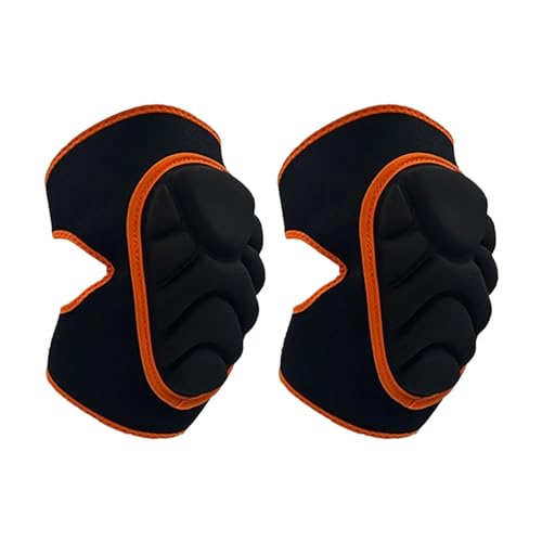 QSTDGVPW Protectores de Codo Antideslizantes Y Transpirables con Esponja Gruesa Y Suave para Evitar Colisiones. Mangas para Codo para Ciclismo, Naranja Negro M