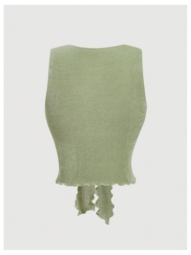 SHENHE Women's Summer Tie Front Knot Deep V Neck Fitted Crop Tank Coquette Y2k Sexy Top2