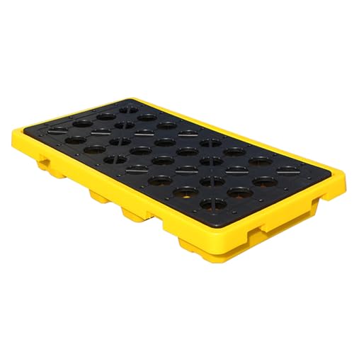 XBTGS Plataforma modular de contención de derrames, palés industriales antiderrames para la prevención de fugas de tanques de aceite, construcción de polietileno duradera, 130 x 68 x 17,5 cm, 51,18 x
