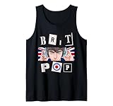 Britpop Logo British Brit Pop UK 90 Indie Rock Music Fan Canotta