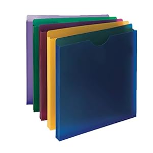 Smead Poly Expanding File Jacket, Straight-Cut Tab, 1” Expansion, Letter Size, Assorted Colors, 10 per Pack (89610)