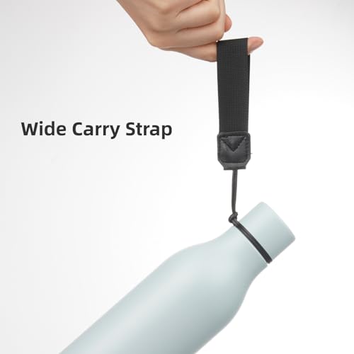 Image of Konokyo 18 oz Insulated Stainless Steel Metal Water Bottle with Strap | BPA-free, leak-proof, dishwasher-safe reusable bottle with strap for gym, school, hiking, outdoor travel & hydration