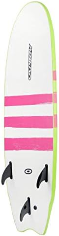 Osprey Foam Surfboard Soft Foamie Complete with Leash and Fins, Green Triband, 6 ft/7 ft/8 ft