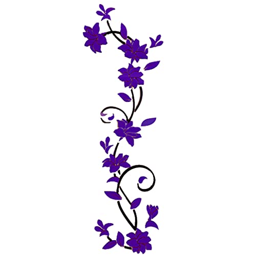 Stickers muraux amovibles rose 3D fleur pourpre pour decoration maison salon