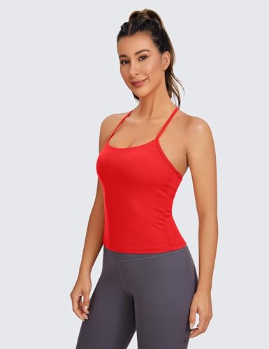 CRZ YOGA Butterluxe Womens Workout Racerback Tank Top with Built in Bra - Scoop Neck Spaghetti Strap Padded Slim Camisole2