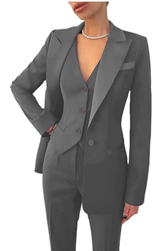 Womens Suiting 3 Pcs Pant Suits for Women Dressy Blazer Vest Pants Set Business Casual Outfits