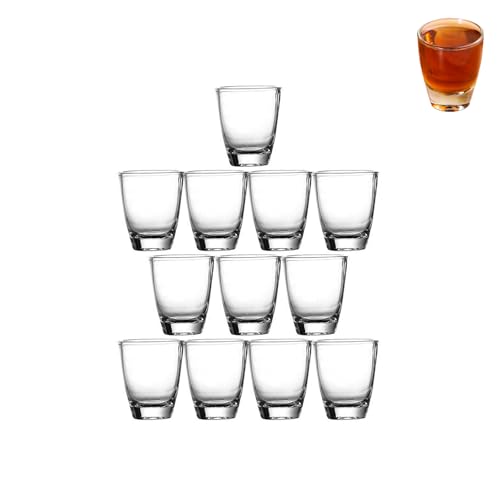 ACONDE 12-piezas Vasitos de Chupitos Vidrio: 35ml Transparente Vasos De Chupito Apto para Lavavajillas - Vodka Whisky Tequila Espresso Licor