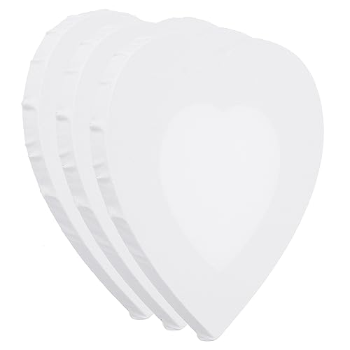 PATIKIL Paint Canvases for Painting, 3 Pack 12x12 Inch Heart-Shaped Wood Frame Stretched Blank Art Canvas Board Panels for Acrylic, Oil, Tempera Painting, White