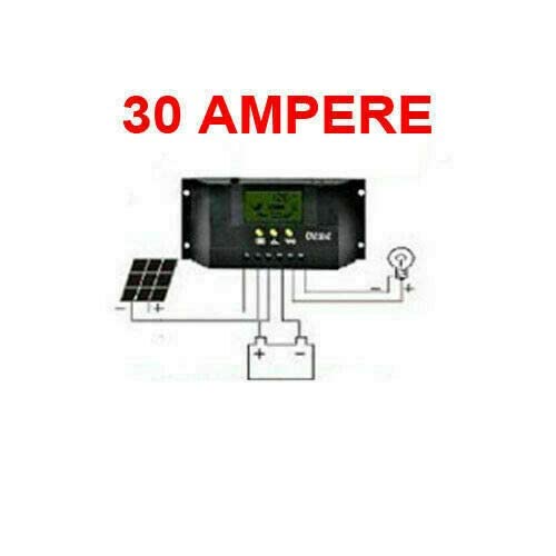 KIT FOTOVOLTAICO 1KWH PANNELLO SOLARE 100WATT BATTERIA 100 AH AGM INVERTER ONDA PURA 2000 WATT ISOLA REGOLATORE 30AMP PER BARCA CASA ROULOTTE CAMPER
