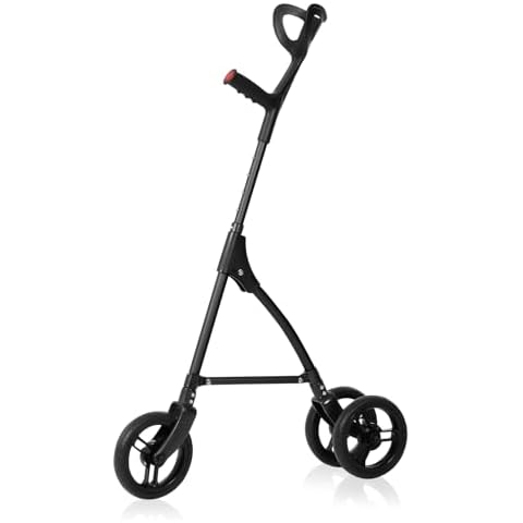 DAILYLIFE Rollator Walkers for Seniors, Steerable Cane with 7.5" Wheels, Foldable 3 Wheels Rolling Cane with Adjustable Heights, Brakeless Aluminum Crutches - Black (Updated) Cover