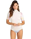 billabong swimwear Verschluss: mit Gürtel Billabong Swim In Short Sleeve UPF 50 Rash Vest for Women L Weiss, Salt Crystal