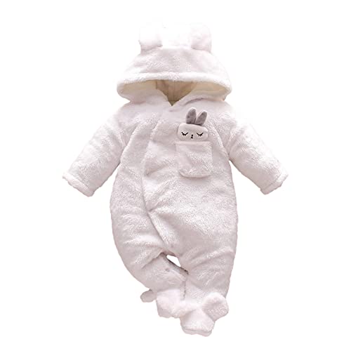 Dwevkeful Baby Winter Overall mit Kapuze Baby Kleidung Neugeborenes Karierter Strampler Ausgestellte Ärmel Overall Rüschen Playsuit Strampler Overall Cover