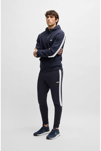 Image of BOSS Mens Titanium Runn TTNM EVO Suede-Trim Trainers in a Sock Style Size
