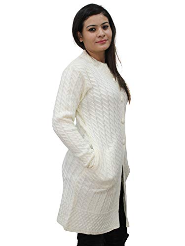 Image of HAUTEMODA Women's Wool Banded Collar Cardigan