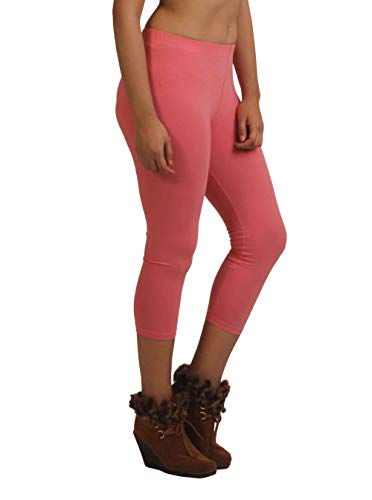 Image of Frenchtrendz Women's Cotton Spandex Stretchable Mid Rise Slim Fit Legging Capris (XS-4XL)