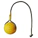 Bemonew 3 Inch Yellow Rubber Dog Ball on Rope Interactive Fetch & Teething Toy for Dogs