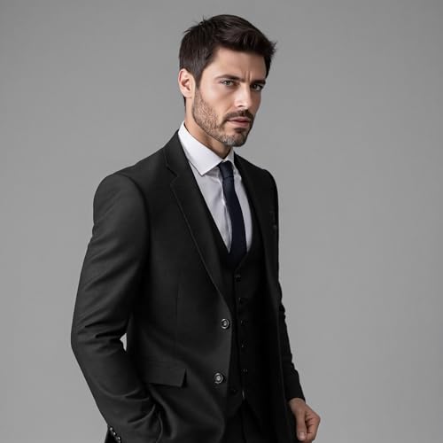 Men’s Suits Regular Fit 3 Piece Suit for Men Wedding Prom Business Formal Tuxedo4