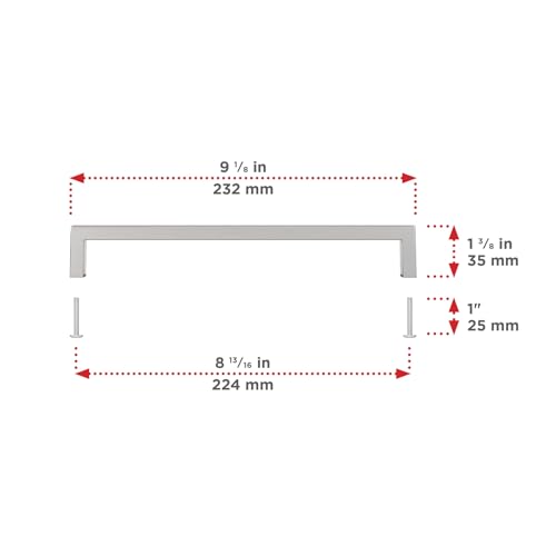 Image of Richelieu Lambton 8 13 /16-inch (224 mm) Brushed Nickel Cabinet Pull