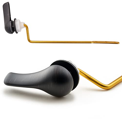Image of Qualihome Universal Side Mount Toilet Handle Tank Flush Lever Replacement Handle, Bronze Finish Toilet Handle