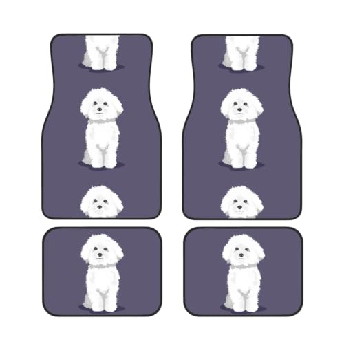Alfombrillas para coche de neopreno con diseño de Bichón Frisé y base antideslizante
